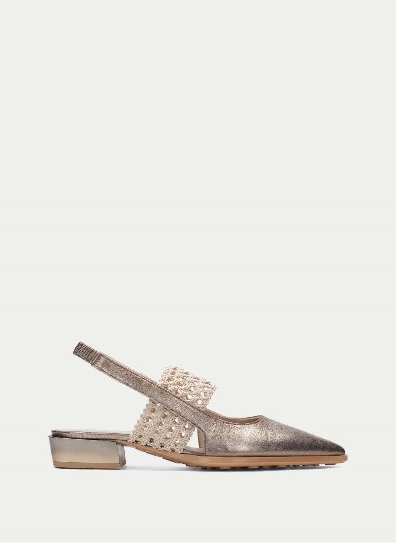Turin HV264866 Slingbacks - Metal Taupe