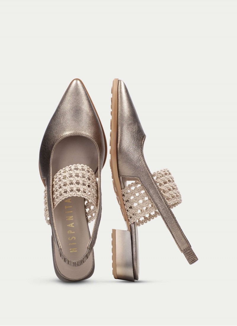 Turin HV264866 Slingbacks - Metal Taupe