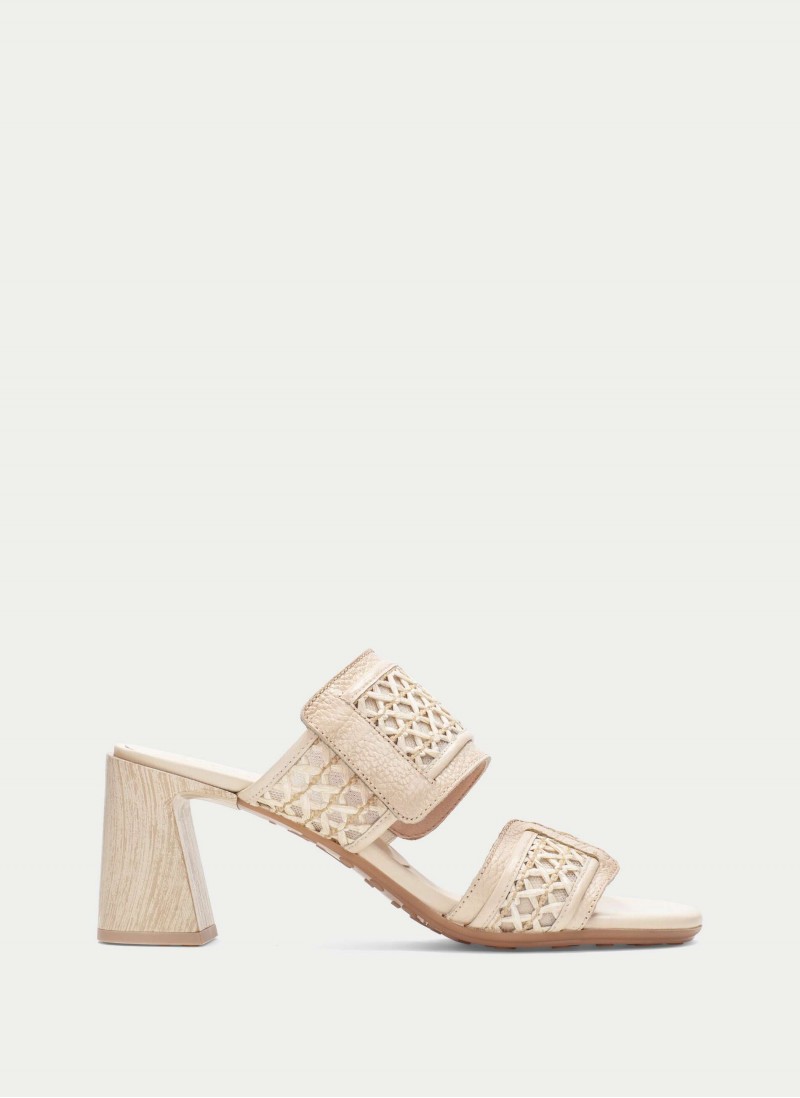 Orquidea RHV264747 Heeled Mules - Cream