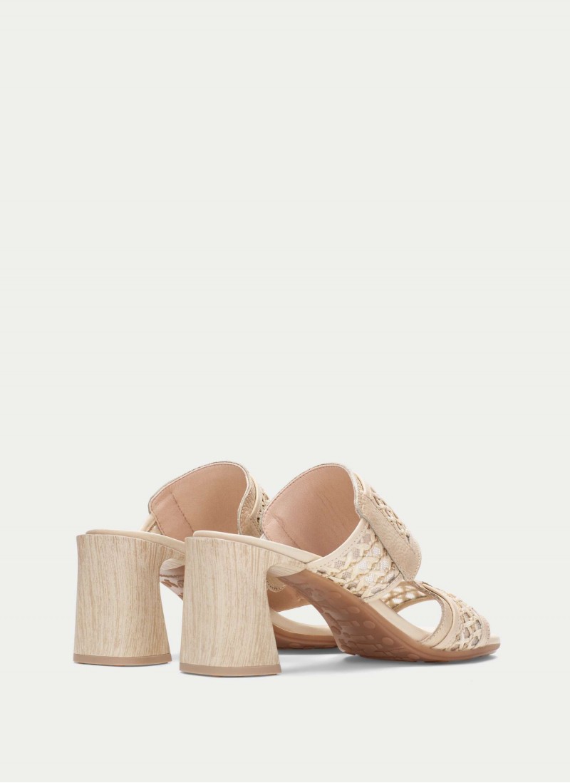 Orquidea RHV264747 Heeled Mules - Cream