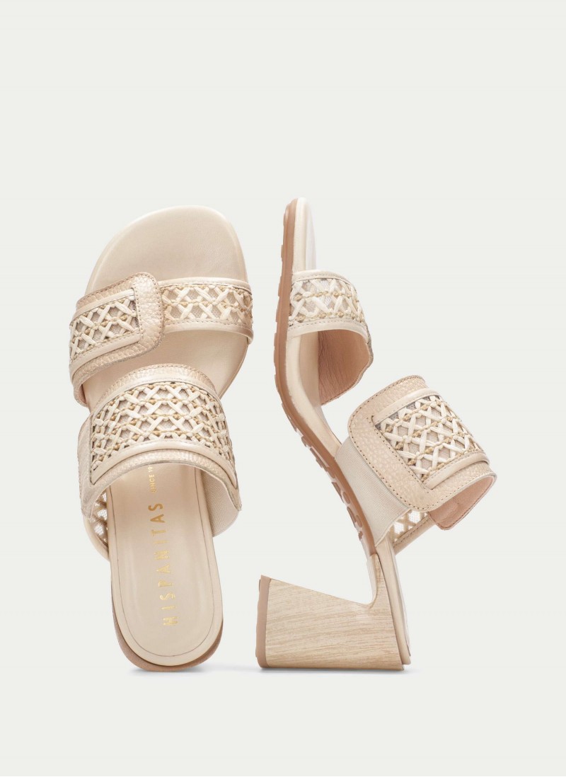 Orquidea RHV264747 Heeled Mules - Cream